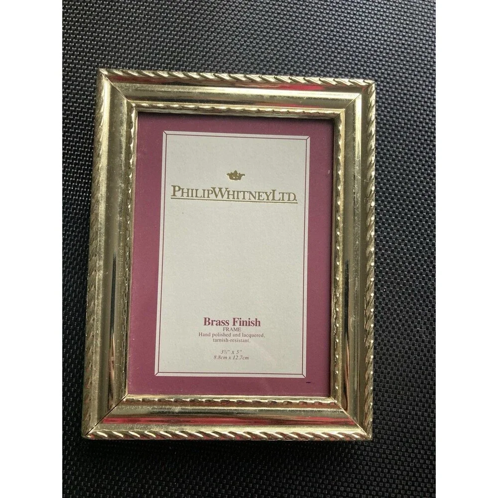 Philip Whitney LTD RIBBON BRASS Picture FRAME 3.5